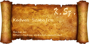 Kedves Szabolcs névjegykártya